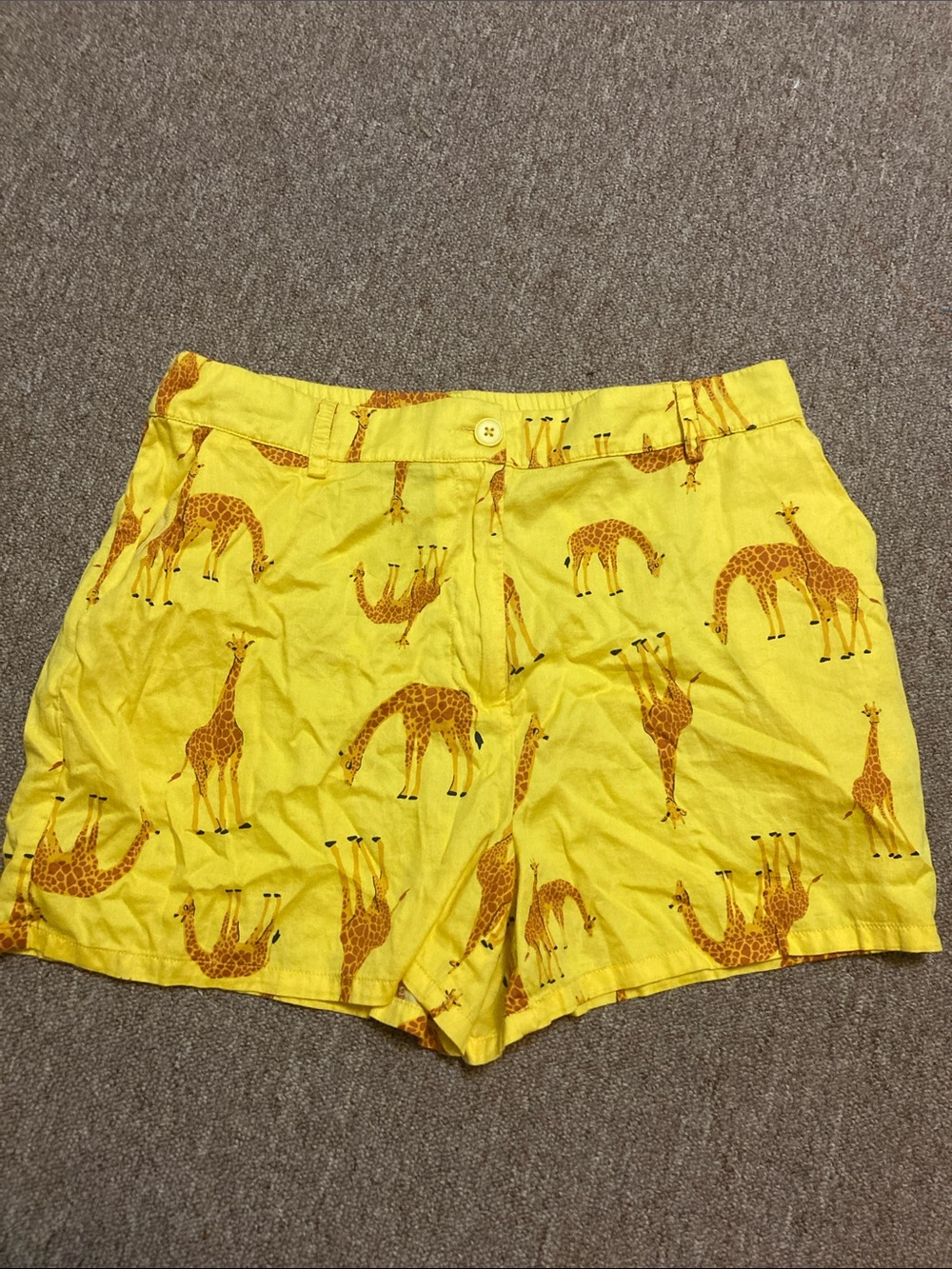 ModCloth Yellow Giraffe-Print Women's  Shorts